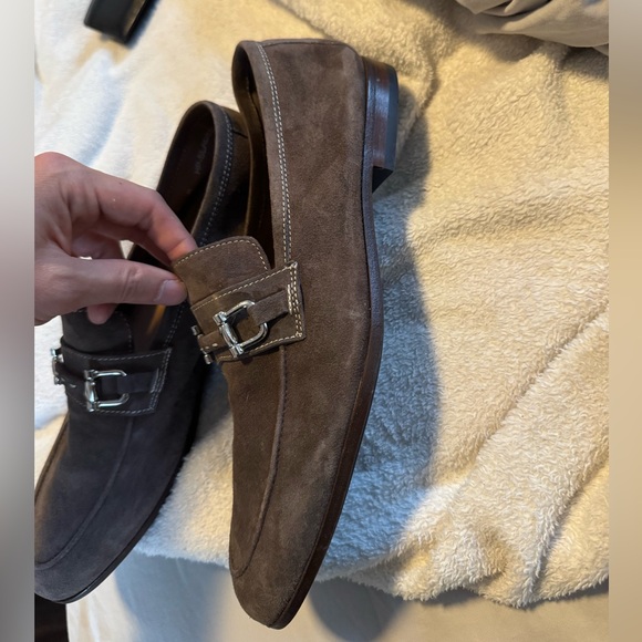 Donald pliner brown gray loafers men’s - Picture 4 of 6